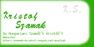 kristof szamak business card